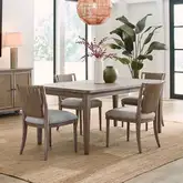 Sheridan Pointe 5-Piece Dining Set in Natural Wood & Linen