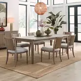 Sheridan Pointe 7-Piece Dining Set in Natural Wood & Linen
