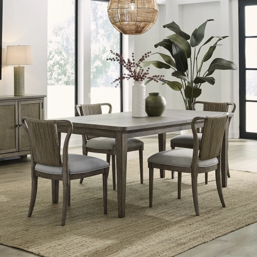 Sheridan Pointe 5-Piece Dining Set in Natural Wood & Linen