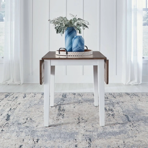 Landale Drop Leaf Dining Table in Chestnut & White Wood