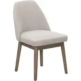 Edison Dining Chair in Wood & Gray Fabric (Set of 2)