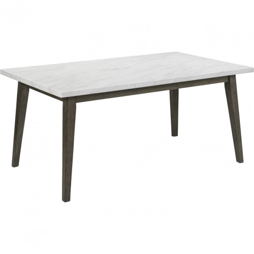 Edison 64" Dining Table in Brownstone Wood & White Faux Marble