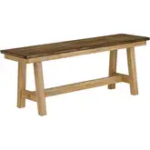 Lindsey Farm Dining Bench in Natural & Brown Wood