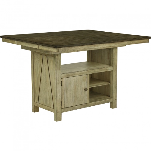 Lindsey Farm Kitchen Island Gathering Table in Natural & Brown Wood