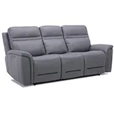 Cooper Power Recline Sofa in Blue Gray Top Grain Leather