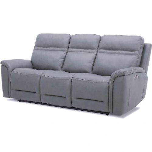 Cooper Power Recline Sofa in Blue Gray Top Grain Leather