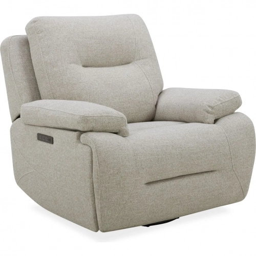 Cameron Triple Power Swivel Glider Recliner in Nathan Ginger Neutral Fabric