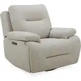 Cameron Triple Power Swivel Glider Recliner in Nathan Ginger Neutral Fabric