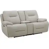 Cameron Zero Gravity Power Recline Console Loveseat in Neutral Fabric