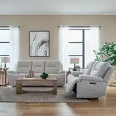 Cameron Triple Power Zero Gravity Sofa & Loveseat Set in Ginger Neutral Fabric