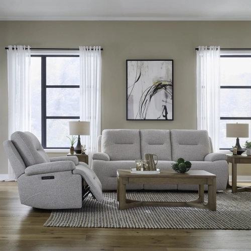Cameron Triple Power Zero Gravity Sofa & Recliner Set in Ginger Neutral Fabric