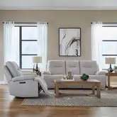 Cameron Triple Power Zero Gravity Sofa & Recliner Set in Ginger Neutral Fabric