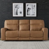 Bennett Dual Zero Gravity Power Recline Sofa in Butternut Top Grain Leather