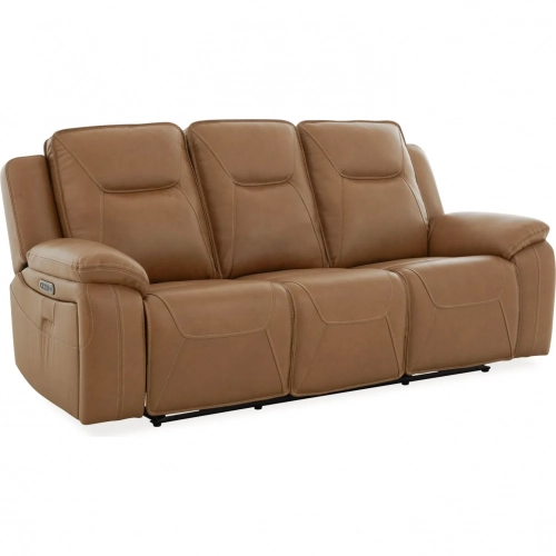 Callihan Zero Gravity Power Recline Sofa in York Butternut Brown Leather