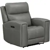 Camden P3 & ZW Power Recliner in Light Gray Leather