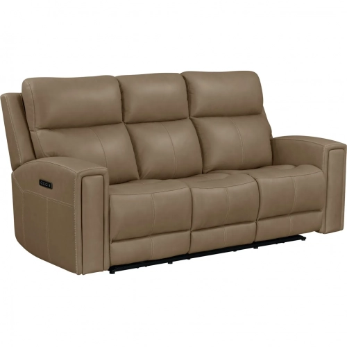 Camden Zero Wall Power Recline Sofa in Toast Brown Leather