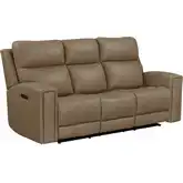 Camden Zero Wall Power Recline Sofa in Toast Brown Leather