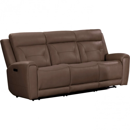Beckham Zero Gravity Power Recline Sofa in Saddle Brown Leather