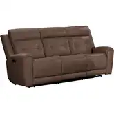 Beckham Zero Gravity Power Recline Sofa in Saddle Brown Leather