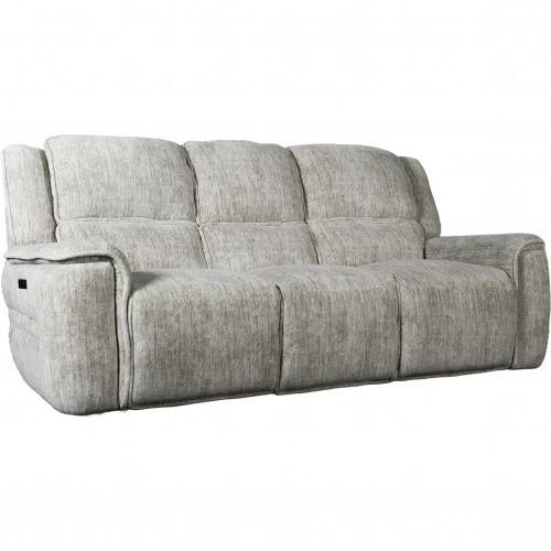 Clayton Triple Power Zero Gravity Sofa in Parchment Neutral Fabric