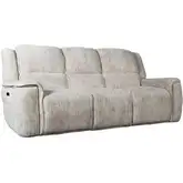 Clayton Triple Power Zero Gravity Sofa in Parchment Neutral Fabric