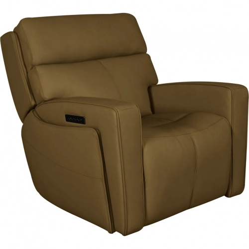 Chase Triple Power Zero Gravity Swivel Recliner in Brown Leather