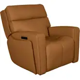 Chase Triple Power Zero Gravity Swivel Recliner in Brown Leather