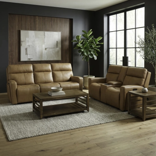 Chase Triple Power Zero Gravity Sofa & Loveseat Set in Brown Leather
