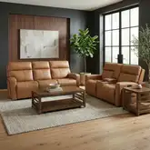 Chase Triple Power Zero Gravity Sofa & Loveseat Set in Brown Leather