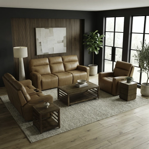Chase Triple Power Zero Gravity Sofa, Loveseat & Recliner Set in Brown Leather