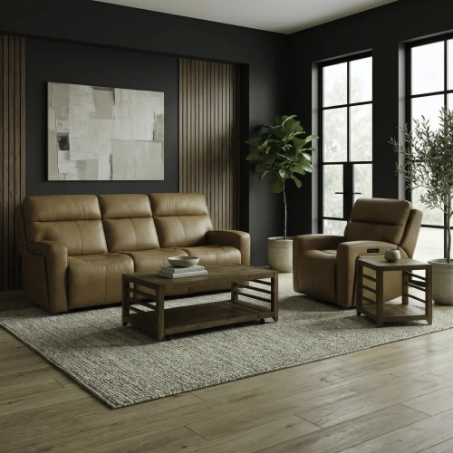 Chase Triple Power Zero Gravity Sofa & Recliner Set in Brown Leather
