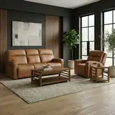 Chase Triple Power Zero Gravity Sofa & Recliner Set in Brown Leather