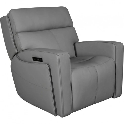 Chase Triple Power Zero Gravity Swivel Recliner in Gray Leather