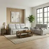 Chase Triple Power Zero Gravity Sofa & Loveseat Set in Gray Leather
