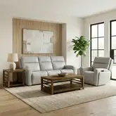 Chase Triple Power Zero Gravity Sofa & Recliner Set in Gray Leather