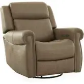 Carlton Triple Power Zero Gravity Recliner in Taupe Neutral Leather