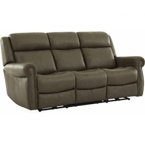 Carlton Triple Power Zero Gravity Sofa in Taupe Neutral Leather