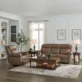 Carlton Triple Power Zero Gravity Sofa & Recliner Set in Taupe Neutral Leather