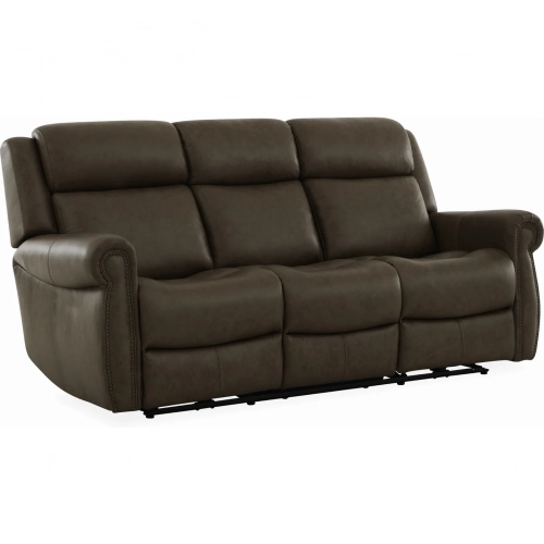 Carlton Triple Power Zero Gravity Sofa in Vintage Brown Leather