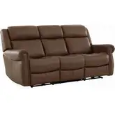 Carlton Triple Power Zero Gravity Sofa in Vintage Brown Leather