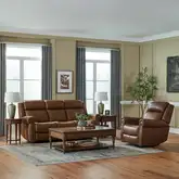 Carlton Triple Power Zero Gravity Sofa & Recliner Set in Vintage Brown Leather