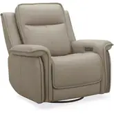 Cora Triple Power Swivel Glider Recliner in Cashmere Neutral Leather