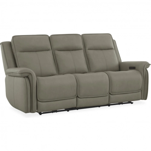Cora Triple Power Zero Gravity Sofa in Cashmere Neutral Leather