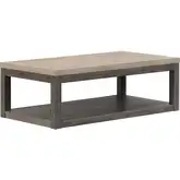Piedmont Cocktail Table in Distressed Charcoal & Ash Brown Wood