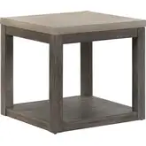 Piedmont End Table in Distressed Charcoal & Ash Brown Wood