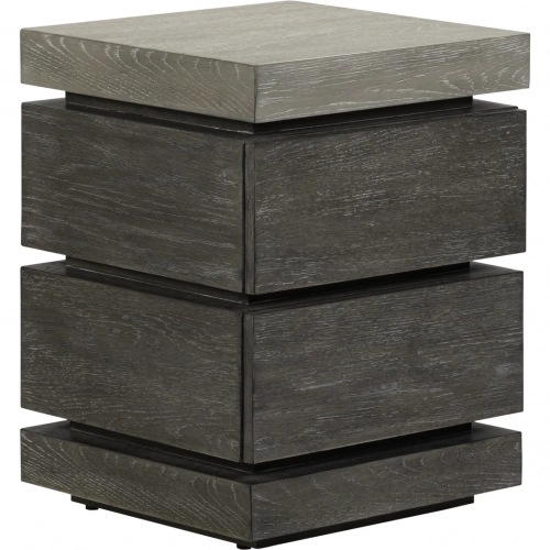 Piedmont Chair Side Table in Distressed Charcoal & Ash Brown Wood