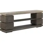 Piedmont 84 Inch TV Stand Console in Distressed Charcoal & Ash Brown Wood