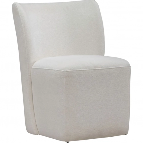 728 Accent Dining Chair w/ Casters in Ivory Fabric (Set of 4)