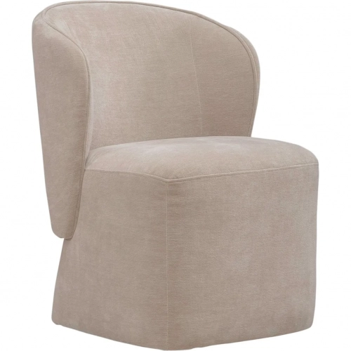 730 Accent Dining Chair w/ Casters in Wicker Tan Brown Fabric (Set of 4)