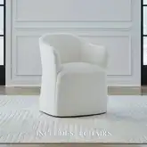 731 Accent Dining Chair w/ Casters in Ivory Fabric (Set of 4)